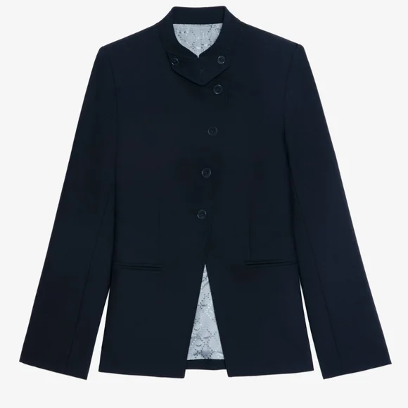 Zadig & Voltaire Verysa Navy Asymmetrical Blazer - Picture 6 of 14